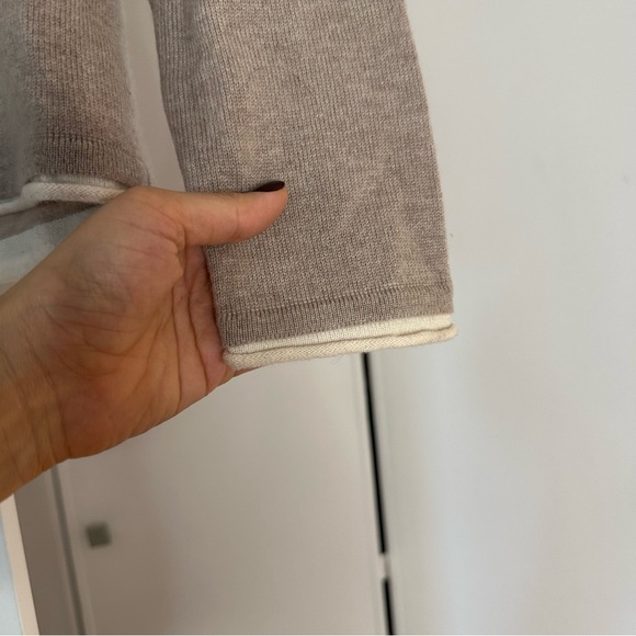 Rolled Neck Cashmere Turtleneck Ply Cashmere Size Petite Med Beige Cream - Picture 2 of 4